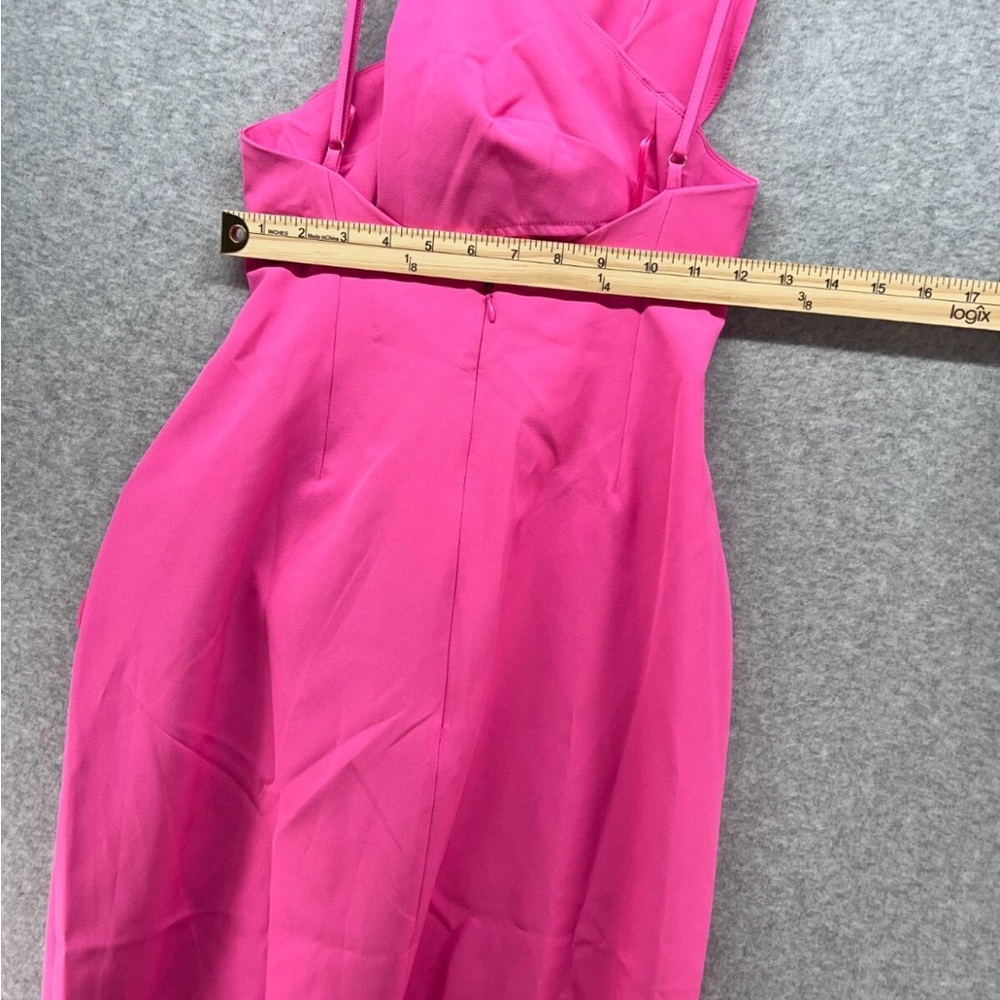 Elegant Fuchsia Ruffle Mini Dress - Picture 9 of 10